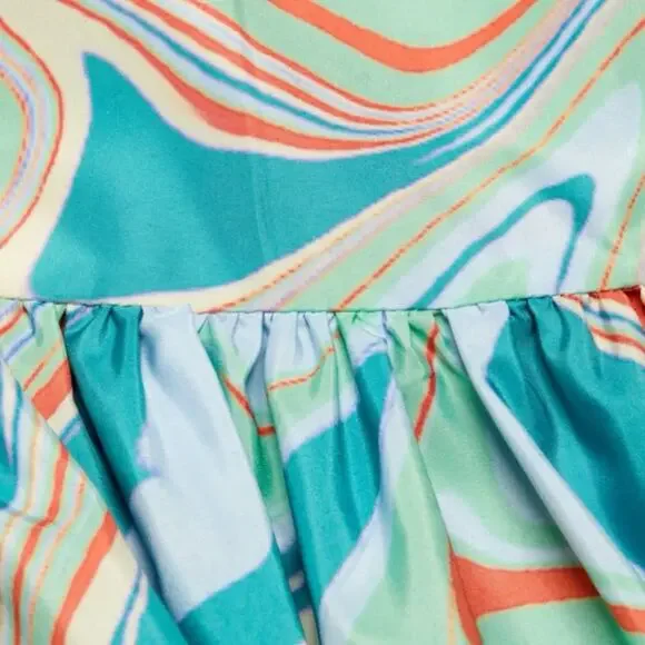 Kimberly Goldson Short Sleeve Retro Abstract Print Dress Small Vintage Style - Picture 6 of 7